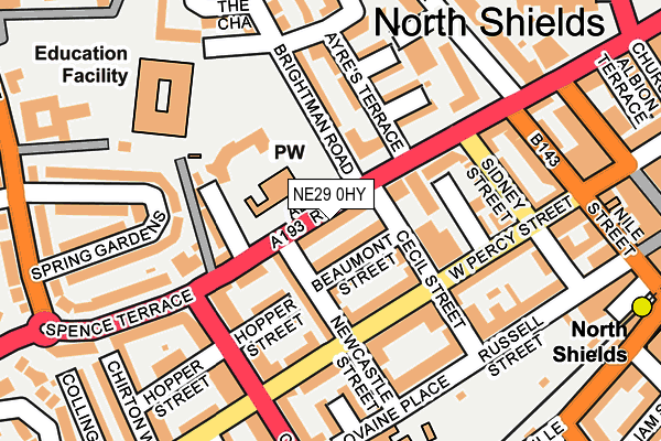 NE29 0HY map - OS OpenMap – Local (Ordnance Survey)