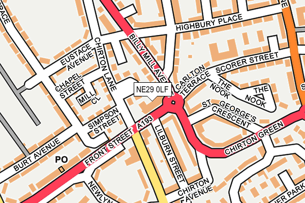 NE29 0LF map - OS OpenMap – Local (Ordnance Survey)