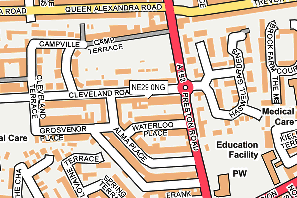 NE29 0NG map - OS OpenMap – Local (Ordnance Survey)