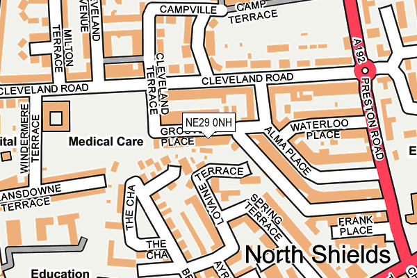 NE29 0NH map - OS OpenMap – Local (Ordnance Survey)