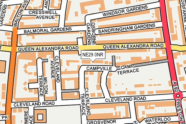 NE29 0NR map - OS OpenMap – Local (Ordnance Survey)