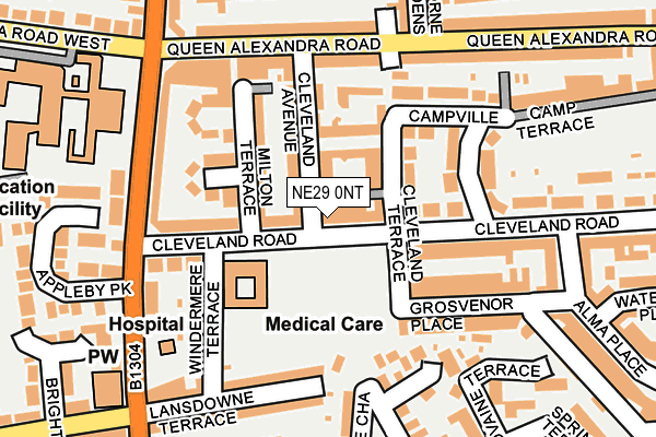 NE29 0NT map - OS OpenMap – Local (Ordnance Survey)