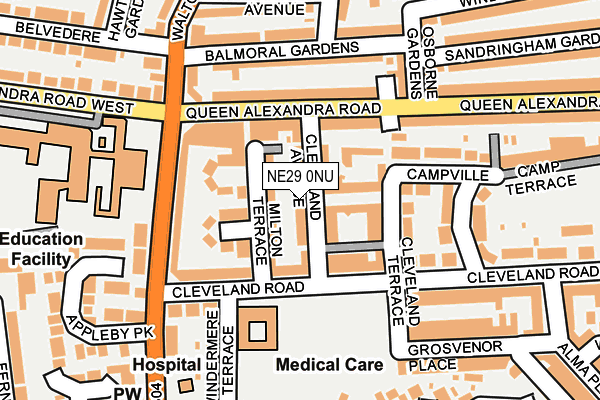 NE29 0NU map - OS OpenMap – Local (Ordnance Survey)