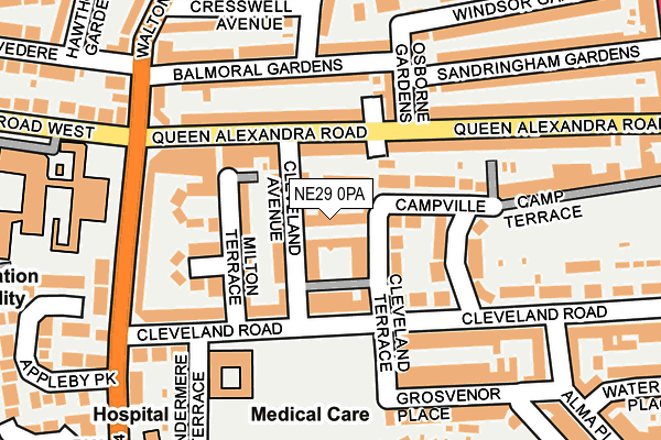 NE29 0PA map - OS OpenMap – Local (Ordnance Survey)