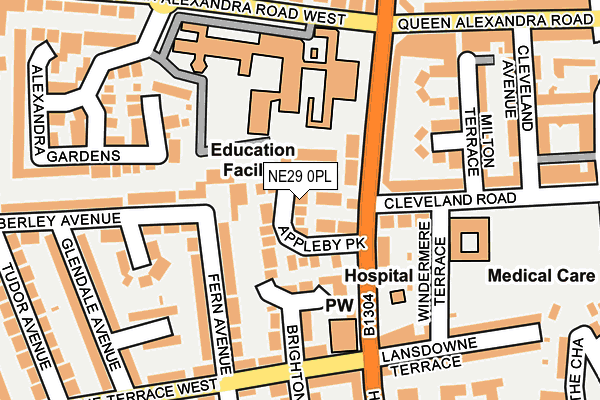 NE29 0PL map - OS OpenMap – Local (Ordnance Survey)