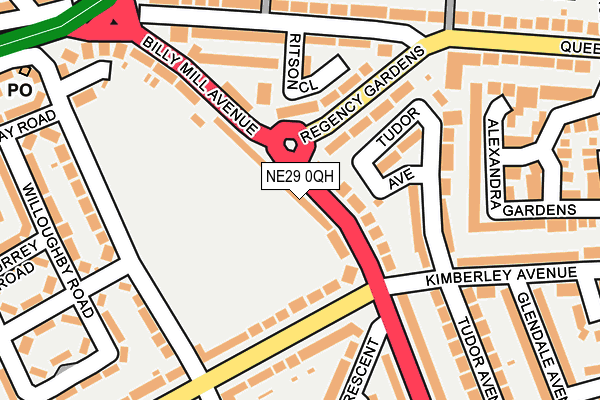 NE29 0QH map - OS OpenMap – Local (Ordnance Survey)
