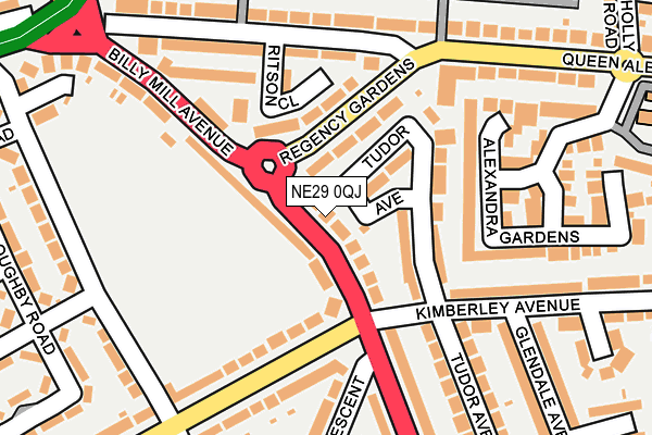 NE29 0QJ map - OS OpenMap – Local (Ordnance Survey)