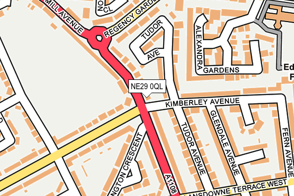 NE29 0QL map - OS OpenMap – Local (Ordnance Survey)