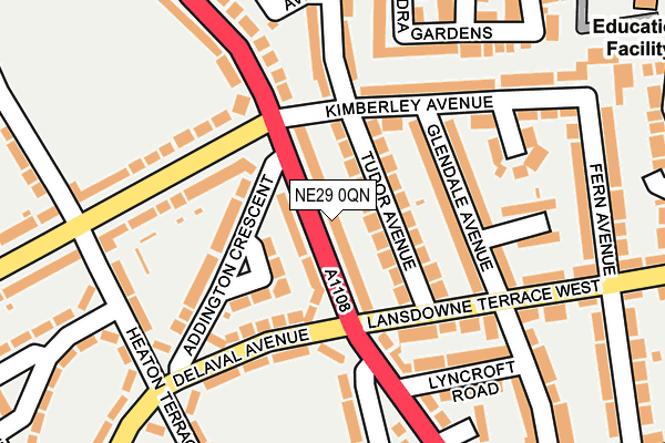 NE29 0QN map - OS OpenMap – Local (Ordnance Survey)