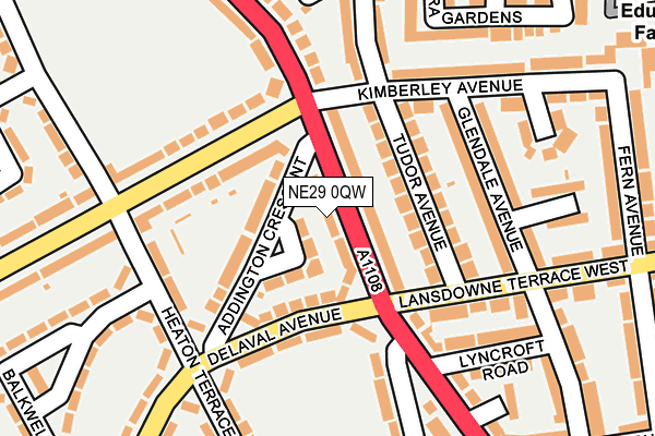NE29 0QW map - OS OpenMap – Local (Ordnance Survey)
