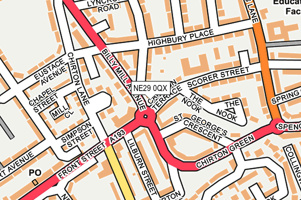 NE29 0QX map - OS OpenMap – Local (Ordnance Survey)