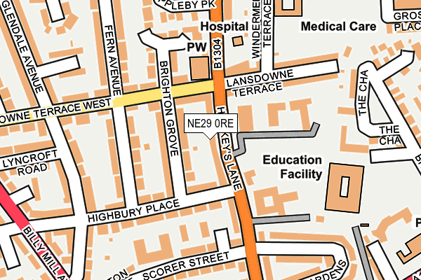 NE29 0RE map - OS OpenMap – Local (Ordnance Survey)