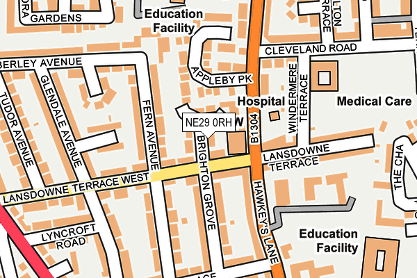 NE29 0RH map - OS OpenMap – Local (Ordnance Survey)