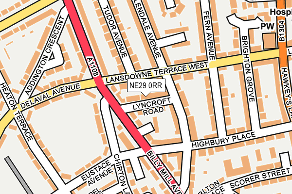 NE29 0RR map - OS OpenMap – Local (Ordnance Survey)