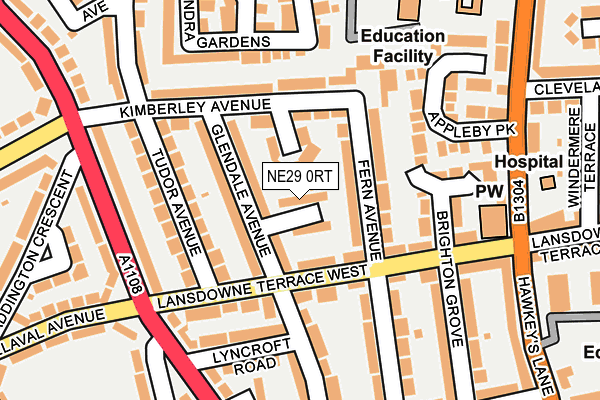 NE29 0RT map - OS OpenMap – Local (Ordnance Survey)