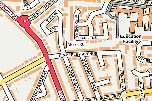 NE29 0RU map - OS OpenMap – Local (Ordnance Survey)