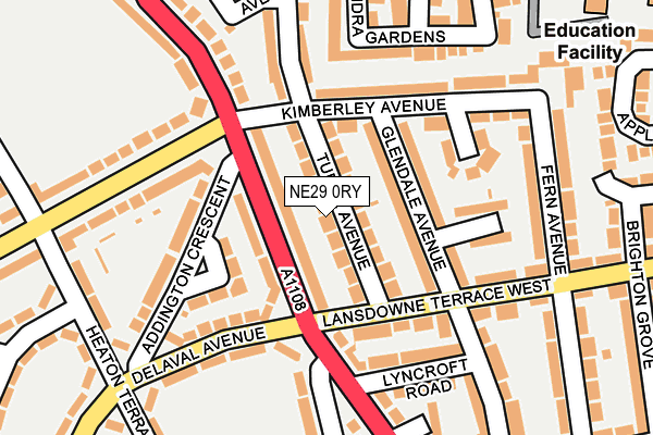 NE29 0RY map - OS OpenMap – Local (Ordnance Survey)