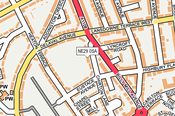 NE29 0SA map - OS OpenMap – Local (Ordnance Survey)