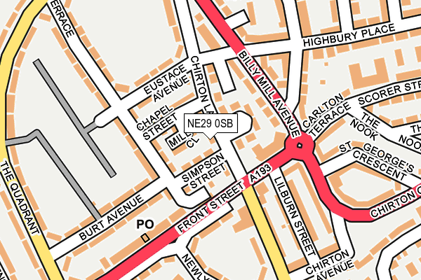 NE29 0SB map - OS OpenMap – Local (Ordnance Survey)