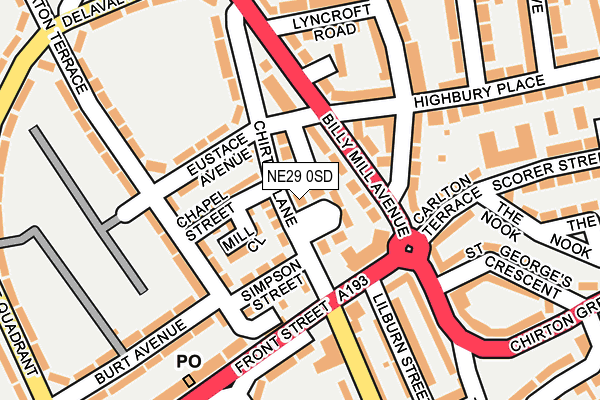 NE29 0SD map - OS OpenMap – Local (Ordnance Survey)