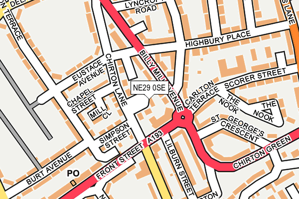 NE29 0SE map - OS OpenMap – Local (Ordnance Survey)