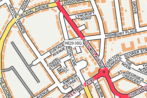 NE29 0SQ map - OS OpenMap – Local (Ordnance Survey)