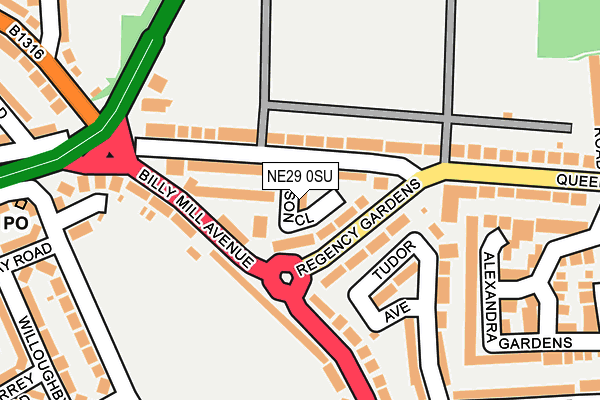NE29 0SU map - OS OpenMap – Local (Ordnance Survey)