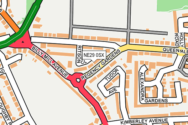NE29 0SX map - OS OpenMap – Local (Ordnance Survey)