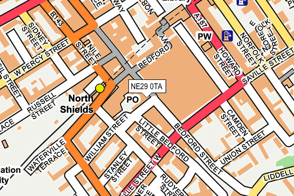 NE29 0TA map - OS OpenMap – Local (Ordnance Survey)
