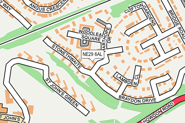 NE29 6AL map - OS OpenMap – Local (Ordnance Survey)