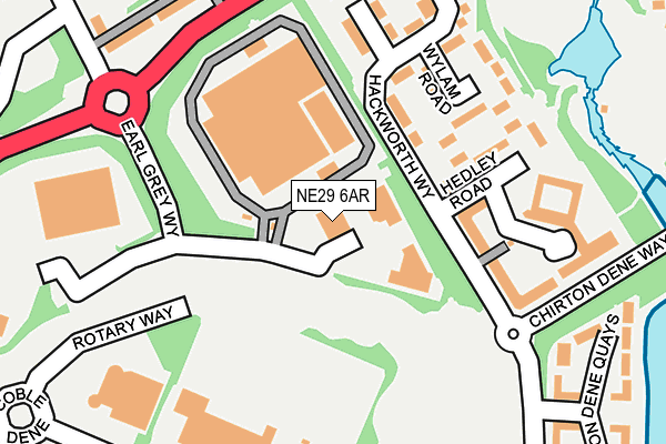 NE29 6AR map - OS OpenMap – Local (Ordnance Survey)
