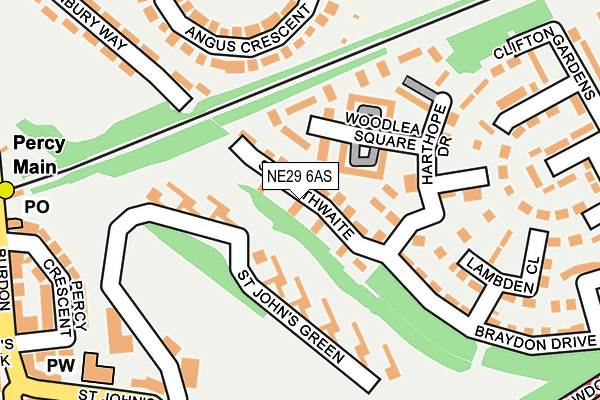 NE29 6AS map - OS OpenMap – Local (Ordnance Survey)