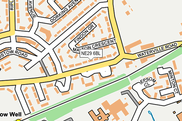 NE29 6BL map - OS OpenMap – Local (Ordnance Survey)
