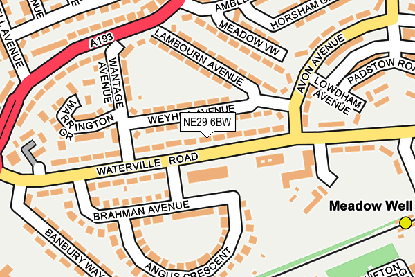 NE29 6BW map - OS OpenMap – Local (Ordnance Survey)