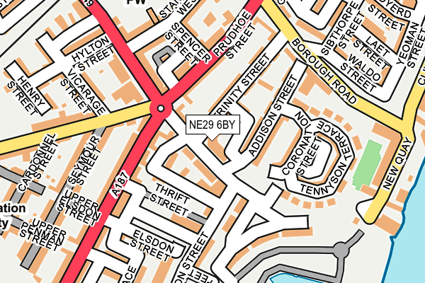 NE29 6BY map - OS OpenMap – Local (Ordnance Survey)