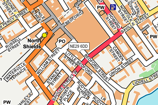 NE29 6DD map - OS OpenMap – Local (Ordnance Survey)