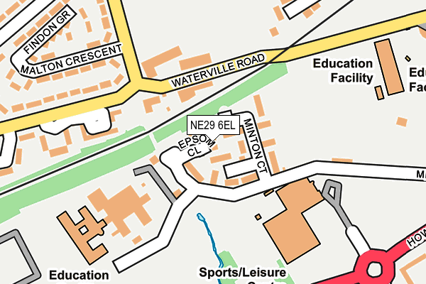 NE29 6EL map - OS OpenMap – Local (Ordnance Survey)