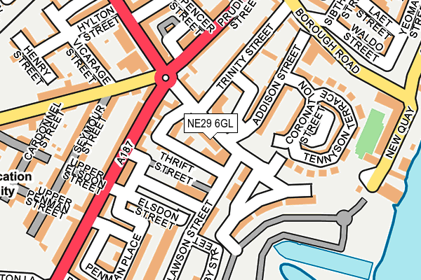 NE29 6GL map - OS OpenMap – Local (Ordnance Survey)