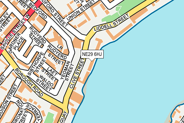 NE29 6HJ map - OS OpenMap – Local (Ordnance Survey)