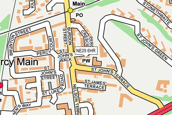 NE29 6HR map - OS OpenMap – Local (Ordnance Survey)