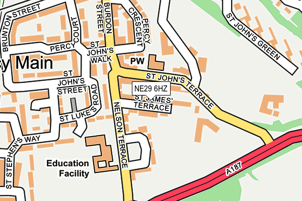 NE29 6HZ map - OS OpenMap – Local (Ordnance Survey)