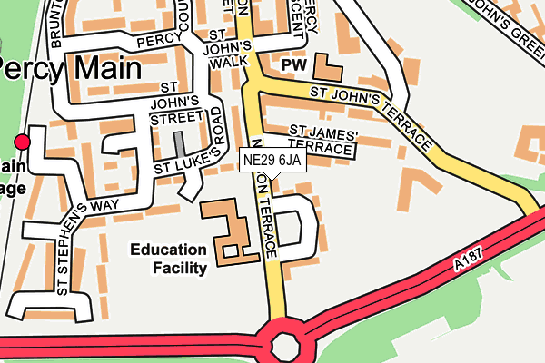NE29 6JA map - OS OpenMap – Local (Ordnance Survey)