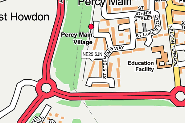 NE29 6JN map - OS OpenMap – Local (Ordnance Survey)