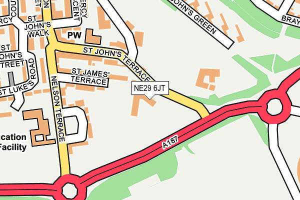 NE29 6JT map - OS OpenMap – Local (Ordnance Survey)