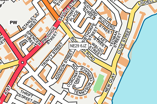 NE29 6JZ map - OS OpenMap – Local (Ordnance Survey)