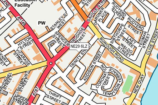 NE29 6LZ map - OS OpenMap – Local (Ordnance Survey)