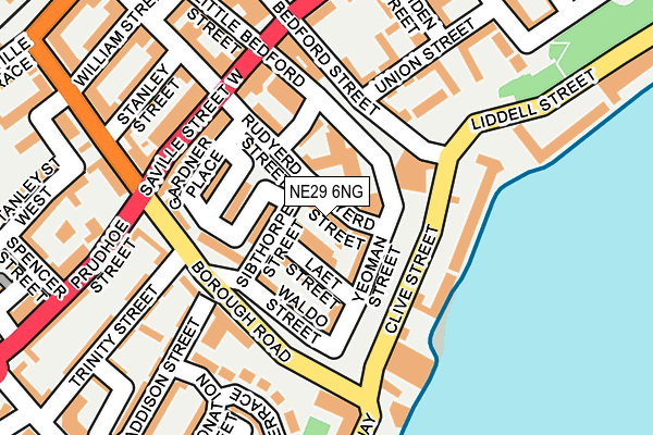 NE29 6NG map - OS OpenMap – Local (Ordnance Survey)