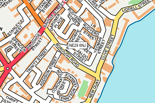 NE29 6NJ map - OS OpenMap – Local (Ordnance Survey)