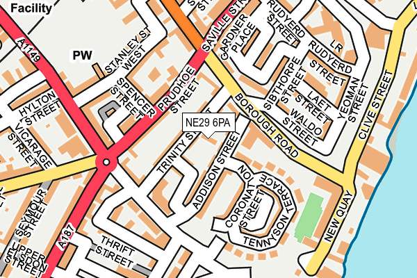 NE29 6PA map - OS OpenMap – Local (Ordnance Survey)