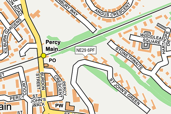 NE29 6PF map - OS OpenMap – Local (Ordnance Survey)